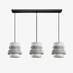 Cargar imagen en el visor de la Galería, Style A gray travertine stone pendant light with three heads