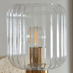 Cargar imagen en el visor de la Galería, Lámpara de Pared Moderna de Mármol Korlisse - Latón Vintage y Acento de Vidrio Transparente para Sala de Estar y Pasillo