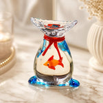 Załaduj obraz do przeglądarki galerii, Rounded glass goldfish ornament on a tabletop