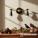 Load image into Gallery viewer, Pyralis Vintage-Style Cone Wall Sconce Brass Finish for Bedroom & Corridor