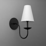 Load image into Gallery viewer, Curva Metal White Linen Sconce - Classic Brass Wall Light for Bedrooms
