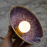 Cargar imagen en el visor de la Galería, Handheld view of the purple blue ceramic glaze interior