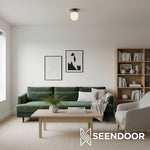 Load image into Gallery viewer, Opalume White Opal Glass Bulb-Globe Flush-Mount Ceiling Light for Entry & Living Room