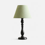 Afbeelding laden in galerijweergave, Vintage black iron table lamp with matcha green fabric shade
