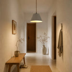 Cargar imagen en el visor de la Galería, Eaveside Skirt Vintage Fabric Shade Pendant Light - Hallway pendant light scene