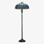 Afbeelding laden in galerijweergave, TiffStar kunstglas vloerlamp met sierlijke patroonlampenkap – staande lamp voor woonkamers