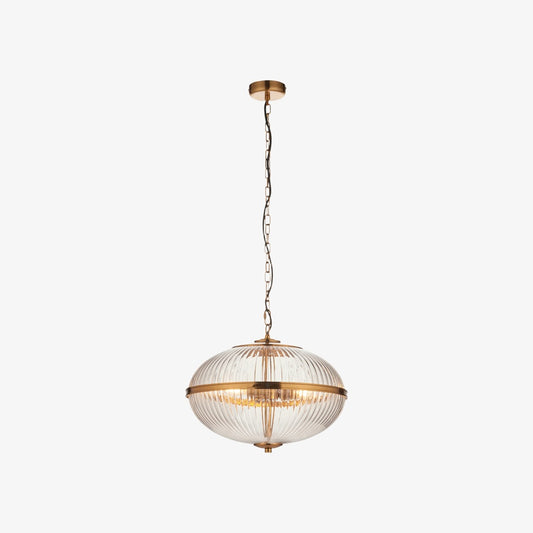 Lámpara colgante contemporánea Luntra de múltiples luces con vidrio texturizado para dormitorios y pasillos