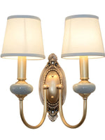 Afbeelding laden in galerijweergave, Orvane keramische wandlamp met linnen kap voor slaapkamer en woonkamer