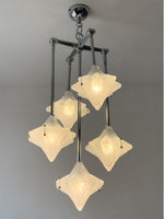 Load image into Gallery viewer, Art Deco Astris Star Chandelier – Frosted Glass Deco Fixture for Dining Room