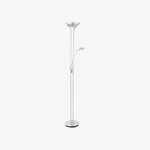 Load image into Gallery viewer, Linexis Art Deco Metal & Opal Glass Floor Lamp – Dual-Light Design for Modern Interiors