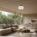 Load image into Gallery viewer, Vintage Eloise Milk Glass Flush Mount Ceiling Light - Vintage Charm Soft Glow