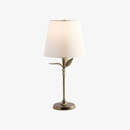 Roven Vintage Gesmede IJzeren Tafellamp - Botanisch Patroon en Zachte Linnen Gloed voor Moderne Interieurs