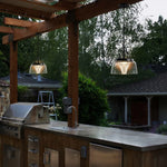 Cargar imagen en el visor de la Galería, Clear solar pendant lanterns above an outdoor kitchen counter