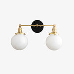 Afbeelding laden in galerijweergave, Lumio Globe glazen globe kaptafelverlichting - moderne tweelichts badkamerwandlamp