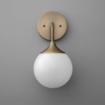 Load image into Gallery viewer, Glorica Glass Wall Sconce - Frosted Globe Light with Brass Fixture