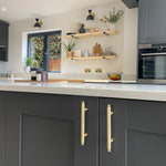 Load image into Gallery viewer, Lacquered Brass T-Bar Pull Handles–Gold Bathroom & Kitchen Handles