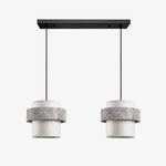 Cargar imagen en el visor de la Galería, Style C gray travertine stone pendant light with two heads