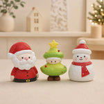 Carica l'immagine nella visualizzazione Galleria, Santa Christmas tree and snowman wooden ornaments displayed together