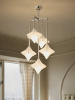 Load image into Gallery viewer, Art Deco Astris Star Chandelier – Frosted Glass Deco Fixture for Dining Room