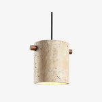 Cargar imagen en el visor de la Galería, Wabi-Sabi Travertine Cylinder Pendant Light