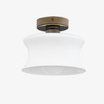 Cargar imagen en el visor de la Galería, French Bauhaus Glass Flush Mount Ceiling Light, 20 cm