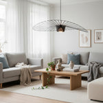 Afbeelding laden in galerijweergave, Spirava Moderne Stro Hanglamp – Minimalistische Sculpturale Plafondlamp voor Woonkamer N50