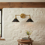 Load image into Gallery viewer, Conique Industrial Double Arm Wall Light for Bathroom & Vanity