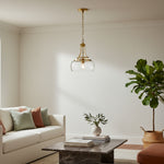 Afbeelding laden in galerijweergave, Lirra Vintage Transparante Glazen Koepel Hanglamp - Klassieke Industriële Stijl voor Entree U10