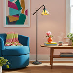 Afbeelding laden in galerijweergave, TF Dark Star Tiffany bureaulamp – Art Deco vloerlamp met glas-in-lood voor woonkamer