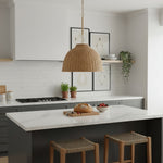 Load image into Gallery viewer, Welanery Dome Pendant Light - Modern Rattan Shade Lamp for Dining Room