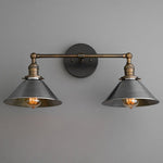 Load image into Gallery viewer, Conique Industrial Double Arm Wall Light for Bathroom & Vanity