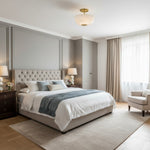 Afbeelding laden in galerijweergave, Clea Ronde Glazen Opbouwlamp - Gestippelde Kap voor Slaapkamer- en Gangverlichting