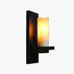 Cargar imagen en el visor de la Galería, Black wall sconce with warm shade lit