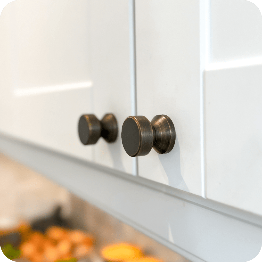 Antique Brass Round Cabinet Knob – Aged Brass Cupboard Knob