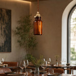Cargar imagen en el visor de la Galería, Amber brown glass pendant lamp room scene