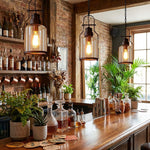 Afbeelding laden in galerijweergave, Lirra Vintage IJzeren Glazen Hanglamp - Industriële Stijl Plafondlamp voor Bars en Huizen U20