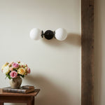 Load image into Gallery viewer, Lumio Globe Art Deco Vanity Light -  Opal Globe Bathroom Sconce