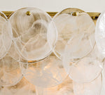 Load image into Gallery viewer, Sevra Cascading Glass Disc Wall Sconce - Metal Vintage Brass Finish Lighting