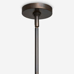 Carica immagine nel visualizzatore della Galleria, Lampadario Contemporaneo Shella a Cinque Sfere – Lampada a Sospensione in Legno, Metallo e Vetro per Camera da Letto o Sala da Pranzo