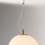 Afbeelding laden in galerijweergave, Lumivelle minimalistische glazen hanglamp – verstelbare hoogte dimbaar ontwerp