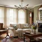 Load image into Gallery viewer, Mobilux Line Mid Century Sputnik Chandelier - Modern Brass Ceiling Light