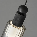 Załaduj obraz do przeglądarki galerii, Copper black ribbed glass pendant close detail