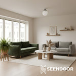 Load image into Gallery viewer, Glorica White Opal Sphere Modern Semi-Flush Light for Bedroom & Entryway