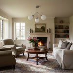 Load image into Gallery viewer, Glorica Glass Chandelier - Brass Globe Ceiling Light with Opal Shade