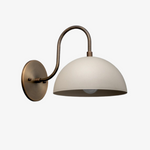 Load image into Gallery viewer, Curva Metal Industrial Wall Sconce - Curved Brass Arm - Hammered Dome Light Fixture