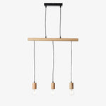 Afbeelding laden in galerijweergave, Virell Verstelbare Lineaire Plafondlamp – 3-Lamps Houten en Metalen Ontwerp voor Keukeneiland of Kantoor