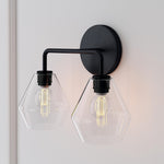 Load image into Gallery viewer, Merin Metal & Glass Sculptural Wall Sconce for Vanity & Bathroom
