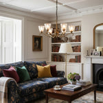 Charger l’image dans la visionneuse de la galerie, Lustre Multi-Lumière Lunetal avec Accents en Cristal Finition Laiton - Luxe Moderne pour Salle à Manger et Salon