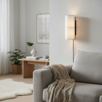 Afbeelding laden in galerijweergave, Cylume Cilinder Stoffen Stekker Wandlamp - Minimalistische Wandkandelaar voor Slaapkamer Woonkamer