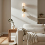 Charger l'image dans le visualiseur de la galerie, Applique murale en fer Arden Glass à 2 lumières - Design moderne courbé pour salle de bain ou couloir